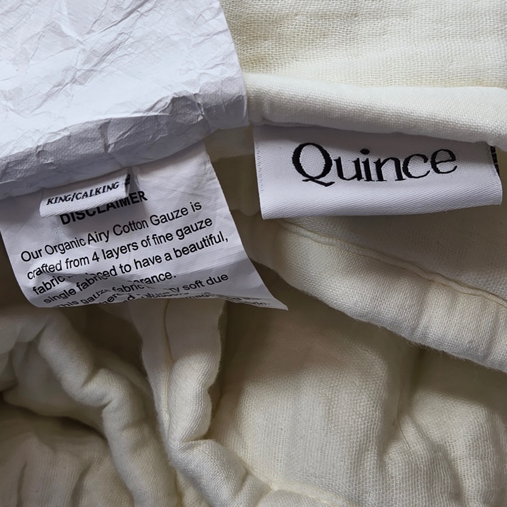 NWT QUINCE Organic Airy Gauze Dream Quilt King/Cal King Ivory 6934 - Picture 9 of 12